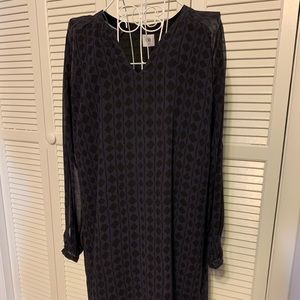 CAbi Navy and Black Long Sleeve Dress